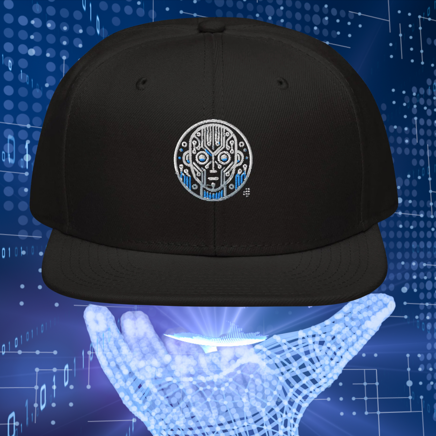 Custom Embroidered Snapback Hat | Otto Cap 125-978 | Personalized Flat Brim Hat | One Size Adjustable Cap | Custom Thread Color | Front Embroidery