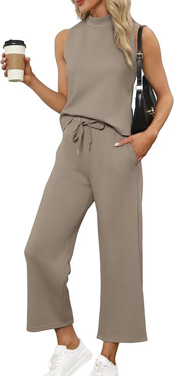 Women’s SAMPEEL Sleeveless Mock-Neck Lounge Set