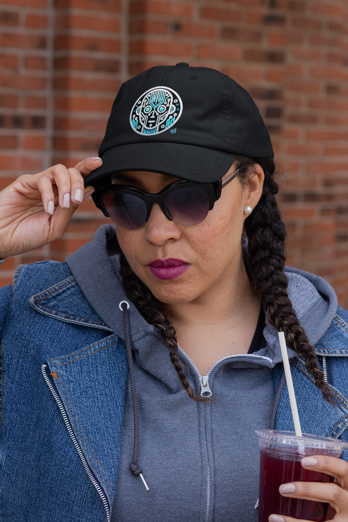 Custom Embroidered Snapback Hat | Otto Cap 125-978 | Personalized Flat Brim Hat | One Size Adjustable Cap | Custom Thread Color | Front Embroidery